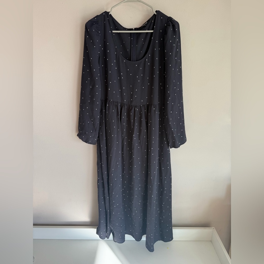 Madewell Navy Long Sleeve Dress‎ with stars
